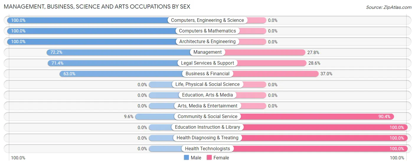Management, Business, Science and Arts Occupations by Sex in Zip Code 61070