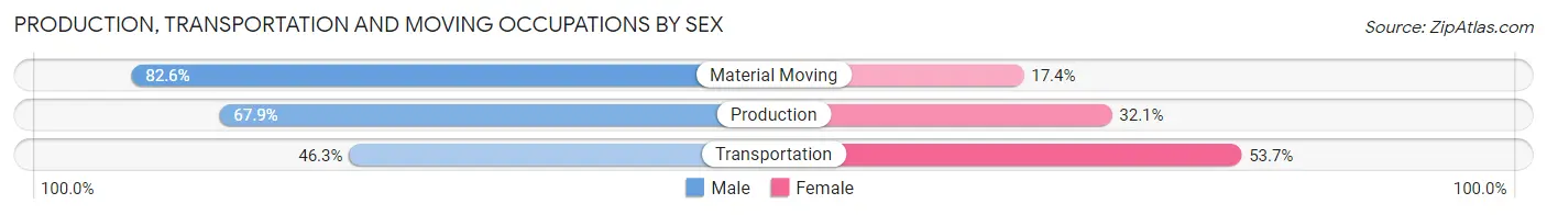 Production, Transportation and Moving Occupations by Sex in Zip Code 61070