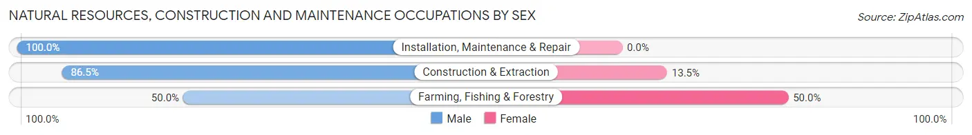 Natural Resources, Construction and Maintenance Occupations by Sex in Zip Code 61572