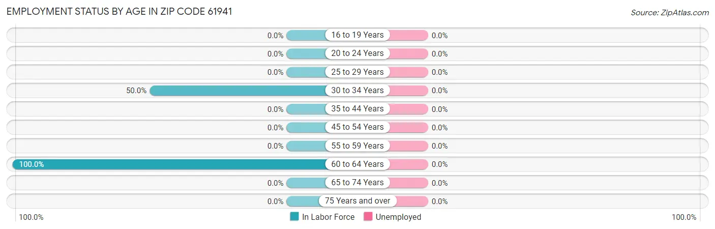 Employment Status by Age in Zip Code 61941