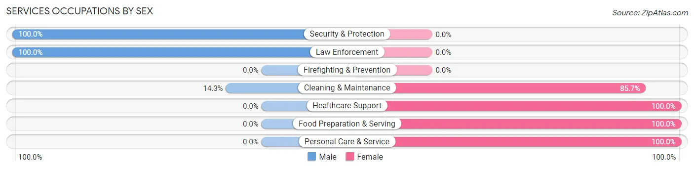 Services Occupations by Sex in Zip Code 62093