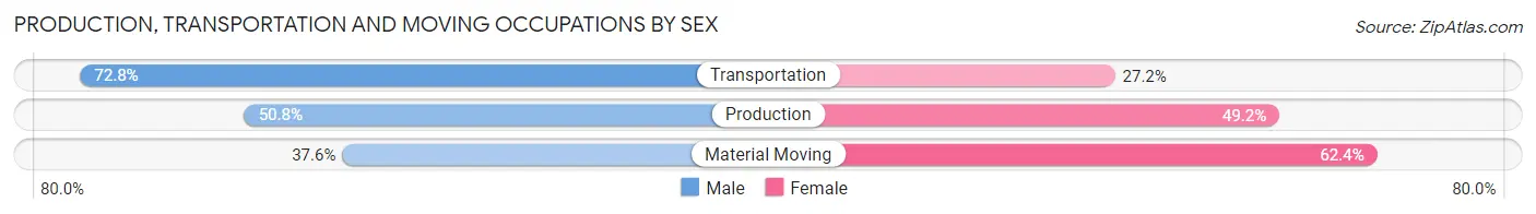 Production, Transportation and Moving Occupations by Sex in Zip Code 62441