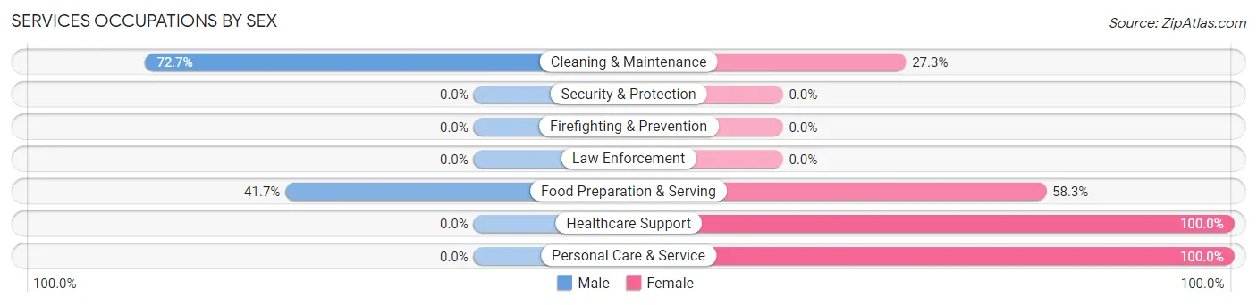 Services Occupations by Sex in Zip Code 62462