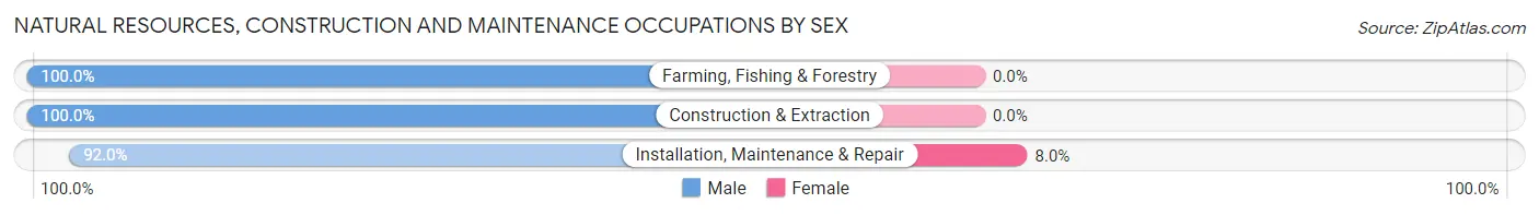 Natural Resources, Construction and Maintenance Occupations by Sex in Zip Code 62549