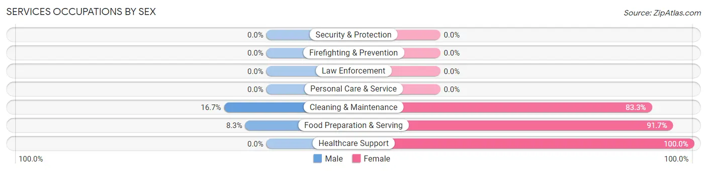 Services Occupations by Sex in Zip Code 62572