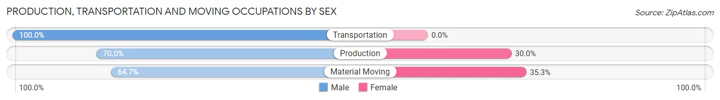 Production, Transportation and Moving Occupations by Sex in Zip Code 62876