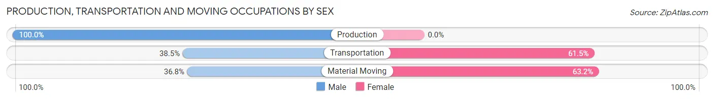 Production, Transportation and Moving Occupations by Sex in Zip Code 62897