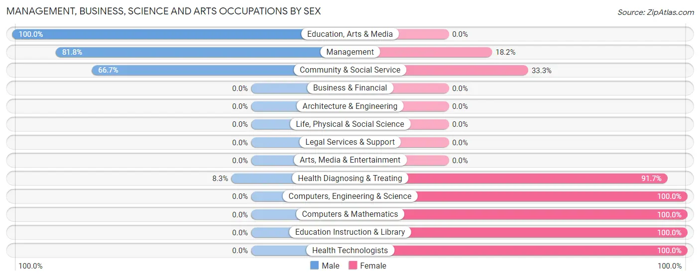 Management, Business, Science and Arts Occupations by Sex in Zip Code 62941