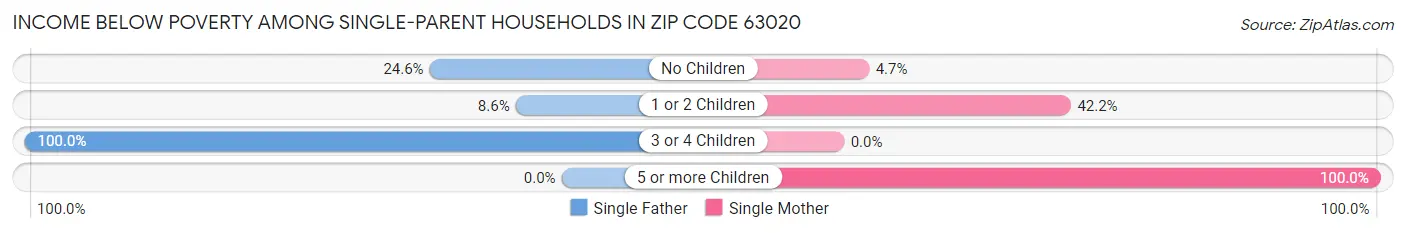Income Below Poverty Among Single-Parent Households in Zip Code 63020