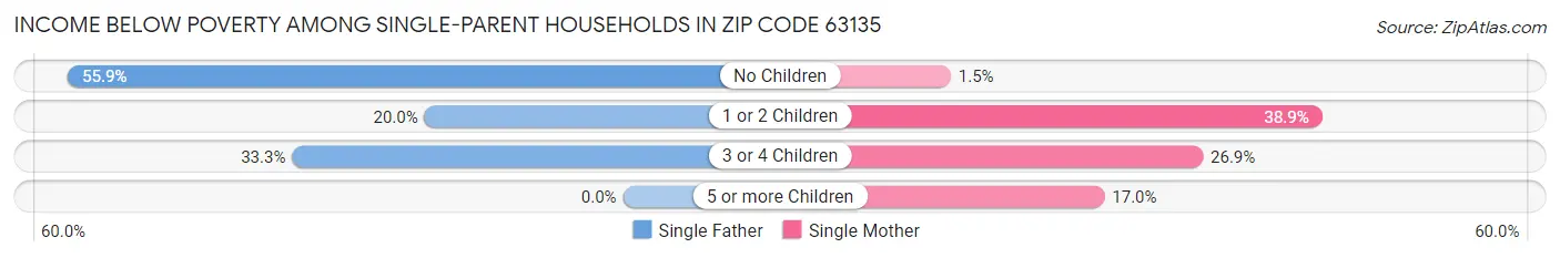 Income Below Poverty Among Single-Parent Households in Zip Code 63135