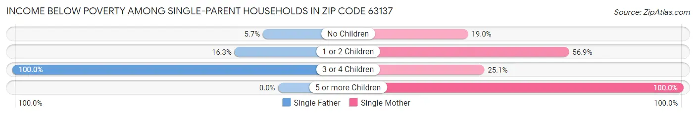 Income Below Poverty Among Single-Parent Households in Zip Code 63137
