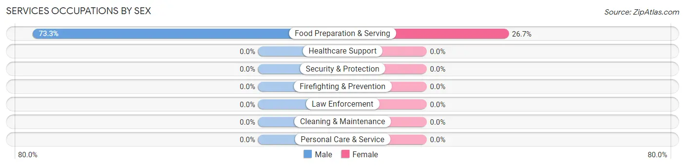 Services Occupations by Sex in Zip Code 63622