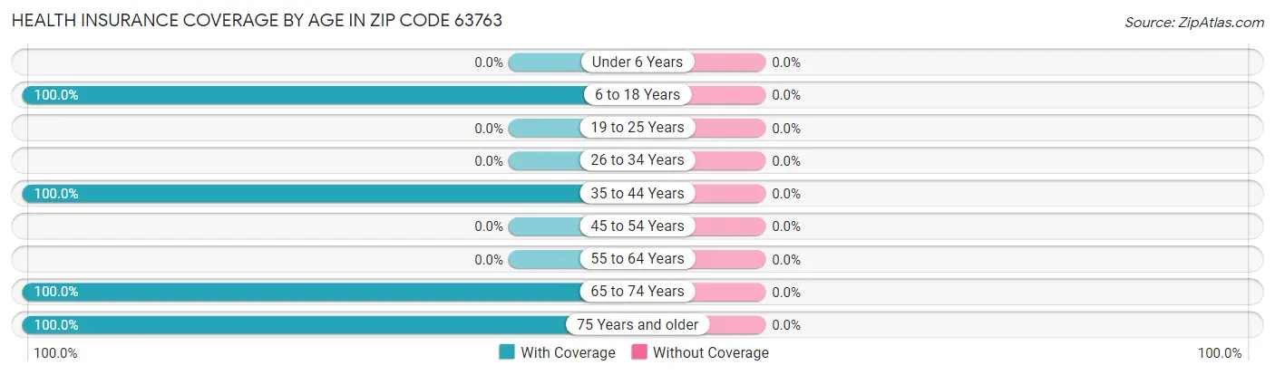 Health Insurance Coverage by Age in Zip Code 63763