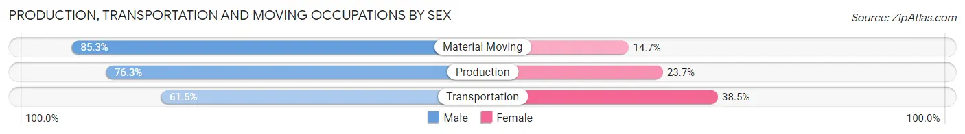 Production, Transportation and Moving Occupations by Sex in Zip Code 63830