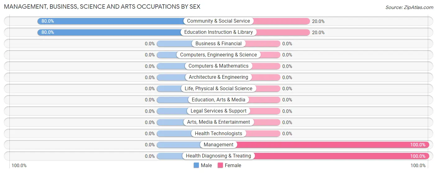 Management, Business, Science and Arts Occupations by Sex in Zip Code 64847