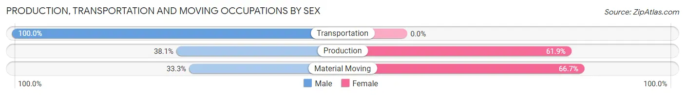 Production, Transportation and Moving Occupations by Sex in Zip Code 64847