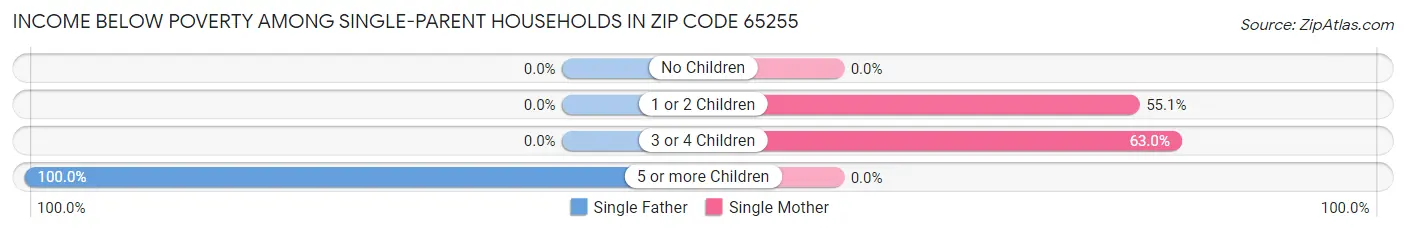 Income Below Poverty Among Single-Parent Households in Zip Code 65255