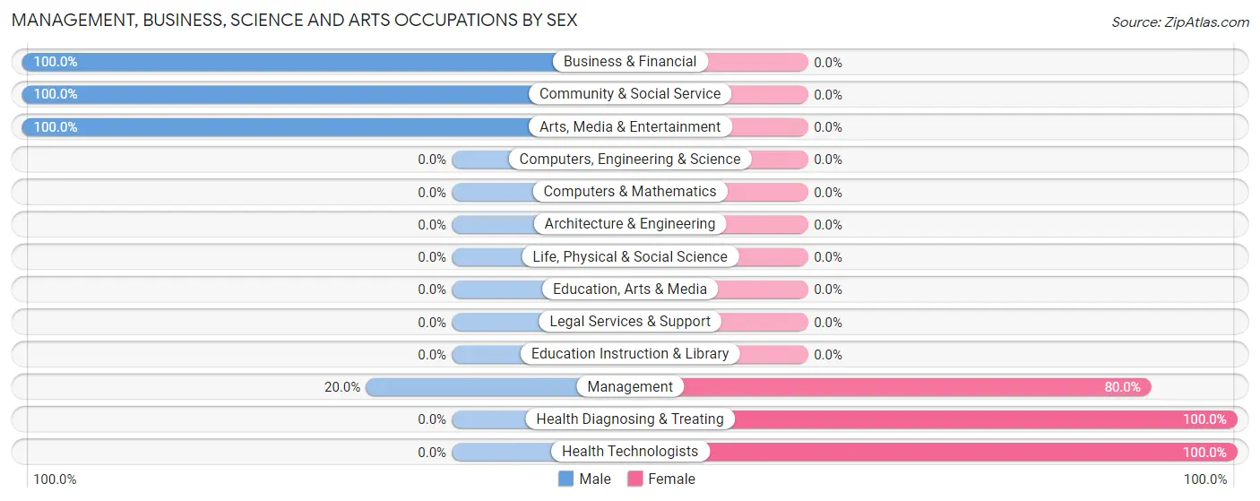 Management, Business, Science and Arts Occupations by Sex in Zip Code 65320