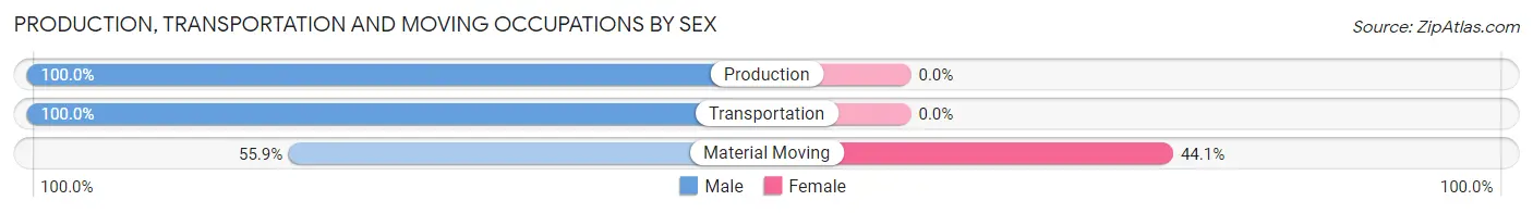 Production, Transportation and Moving Occupations by Sex in Zip Code 65452