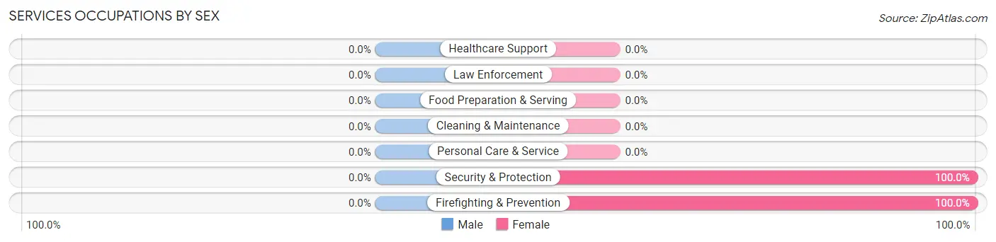 Services Occupations by Sex in Zip Code 65457