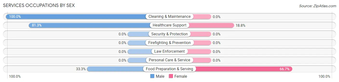 Services Occupations by Sex in Zip Code 65462