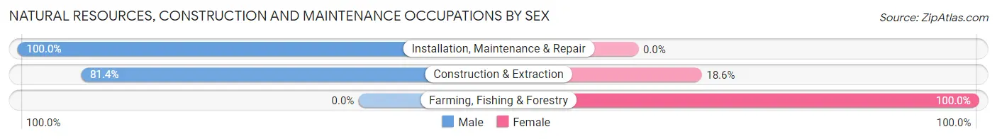 Natural Resources, Construction and Maintenance Occupations by Sex in Zip Code 65759