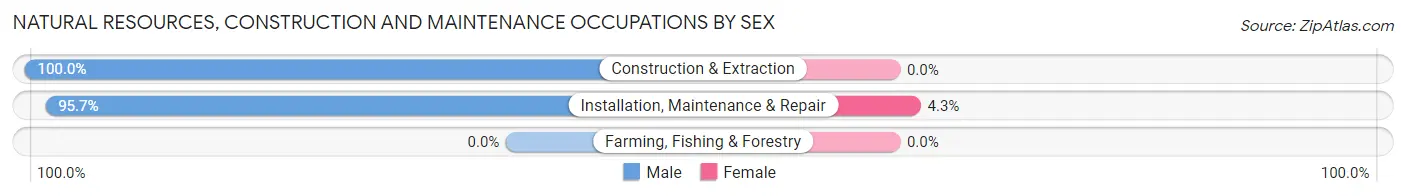 Natural Resources, Construction and Maintenance Occupations by Sex in Zip Code 66076