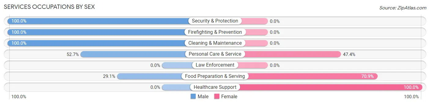 Services Occupations by Sex in Zip Code 66506