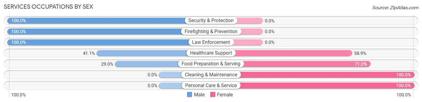 Services Occupations by Sex in Zip Code 66508