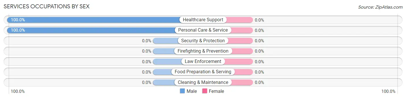 Services Occupations by Sex in Zip Code 67102