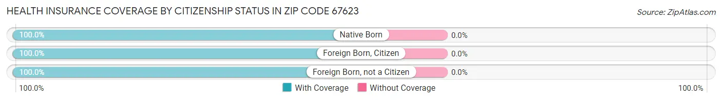 Health Insurance Coverage by Citizenship Status in Zip Code 67623