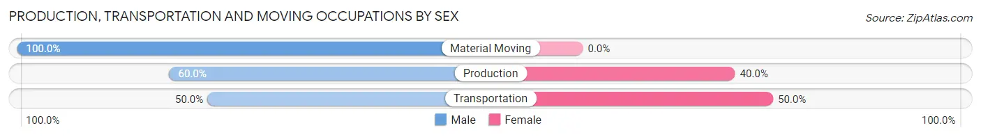 Production, Transportation and Moving Occupations by Sex in Zip Code 67651