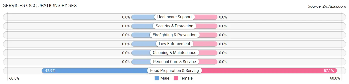 Services Occupations by Sex in Zip Code 67747