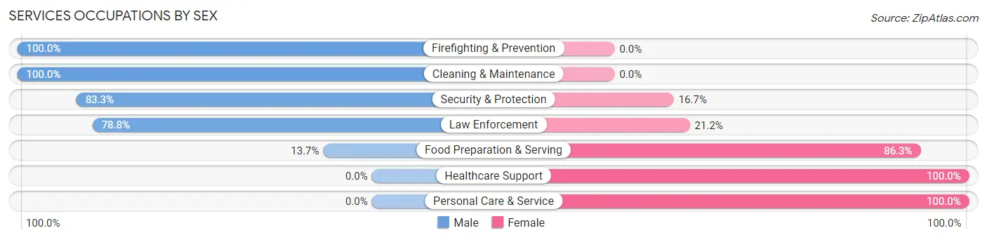 Services Occupations by Sex in Zip Code 68066