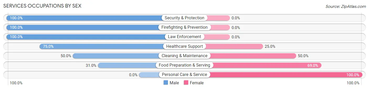 Services Occupations by Sex in Zip Code 68317