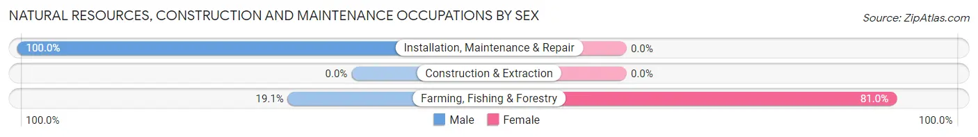 Natural Resources, Construction and Maintenance Occupations by Sex in Zip Code 68323