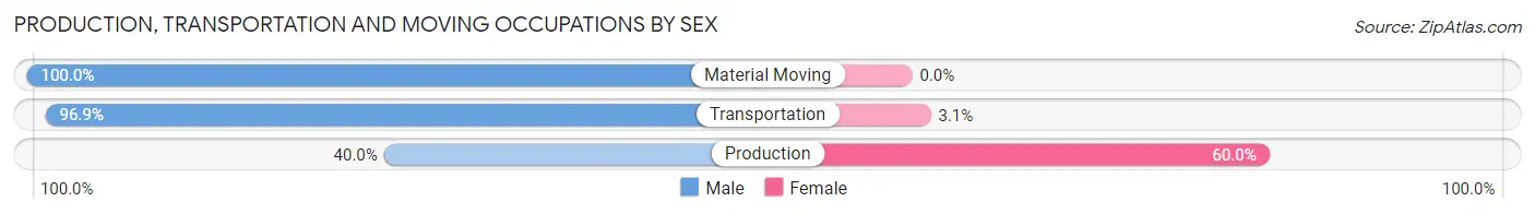 Production, Transportation and Moving Occupations by Sex in Zip Code 68329