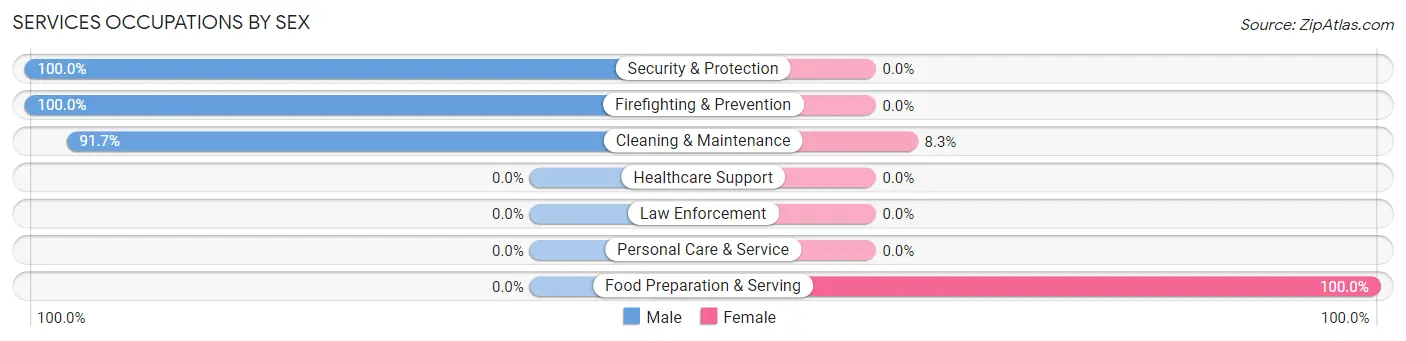 Services Occupations by Sex in Zip Code 68339