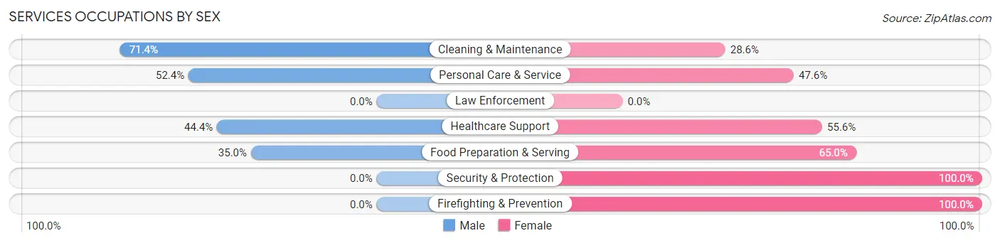 Services Occupations by Sex in Zip Code 68856