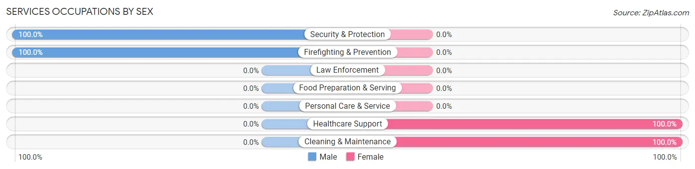 Services Occupations by Sex in Zip Code 68941