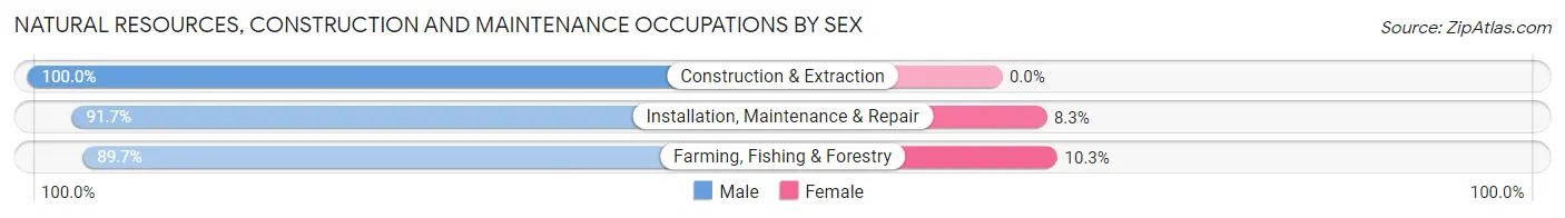 Natural Resources, Construction and Maintenance Occupations by Sex in Zip Code 69122