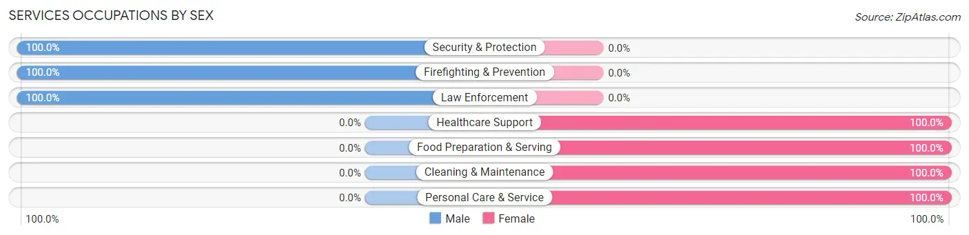 Services Occupations by Sex in Zip Code 69123