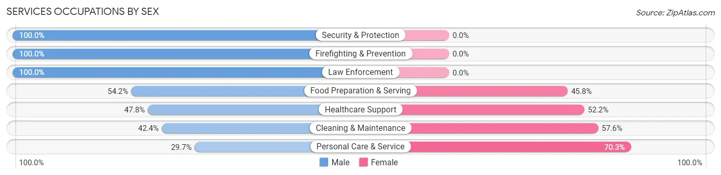 Services Occupations by Sex in Zip Code 69153