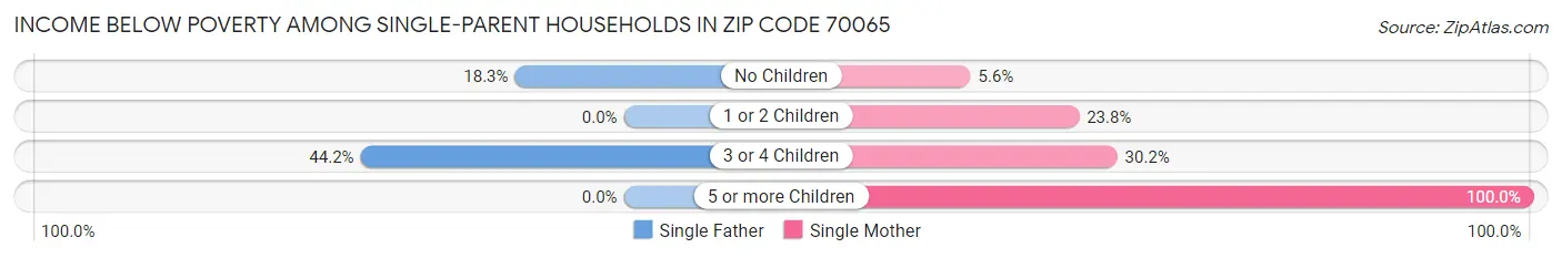 Income Below Poverty Among Single-Parent Households in Zip Code 70065