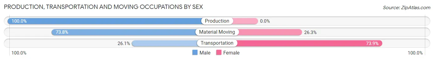 Production, Transportation and Moving Occupations by Sex in Zip Code 70390