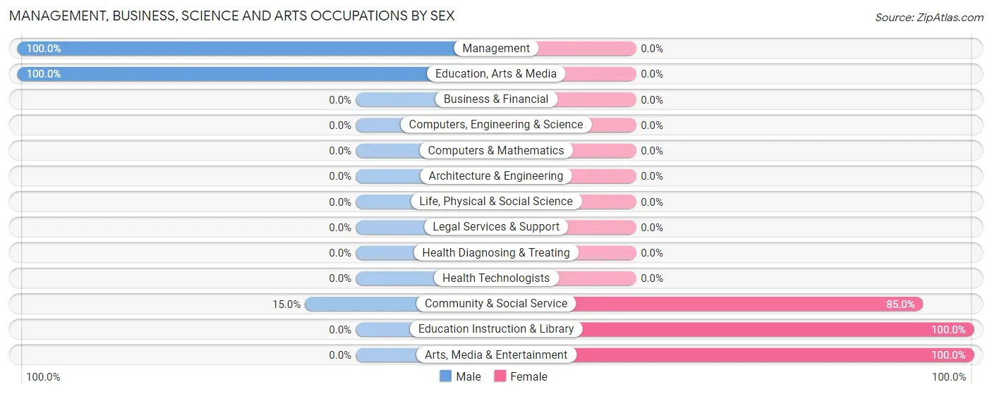 Management, Business, Science and Arts Occupations by Sex in Zip Code 70534