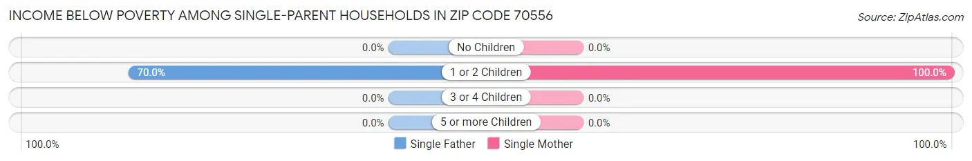 Income Below Poverty Among Single-Parent Households in Zip Code 70556