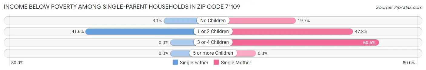 Income Below Poverty Among Single-Parent Households in Zip Code 71109