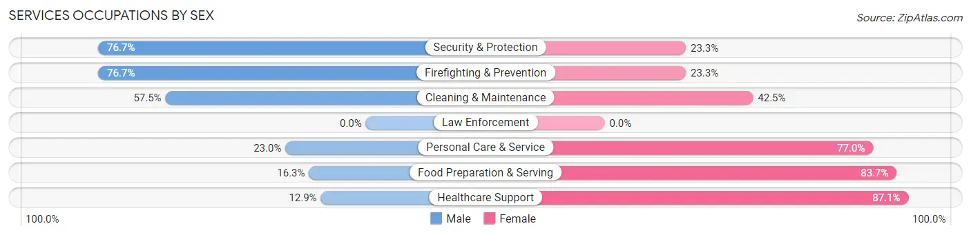 Services Occupations by Sex in Zip Code 71109