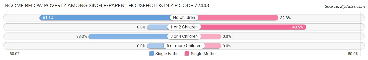 Income Below Poverty Among Single-Parent Households in Zip Code 72443